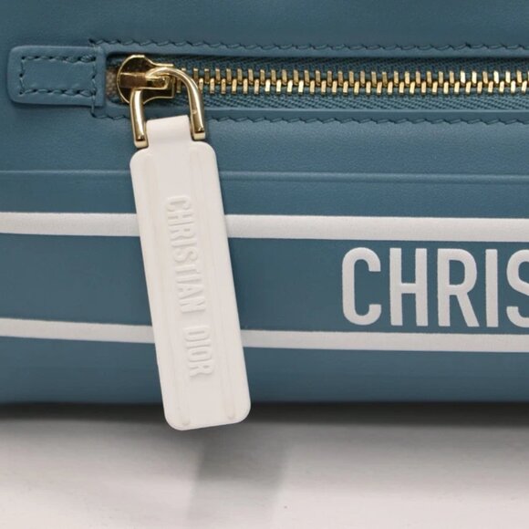 Christian Dior Calfskin Small Dior Vibe Bowling Bag - Turquoise - Picture 9 of 16